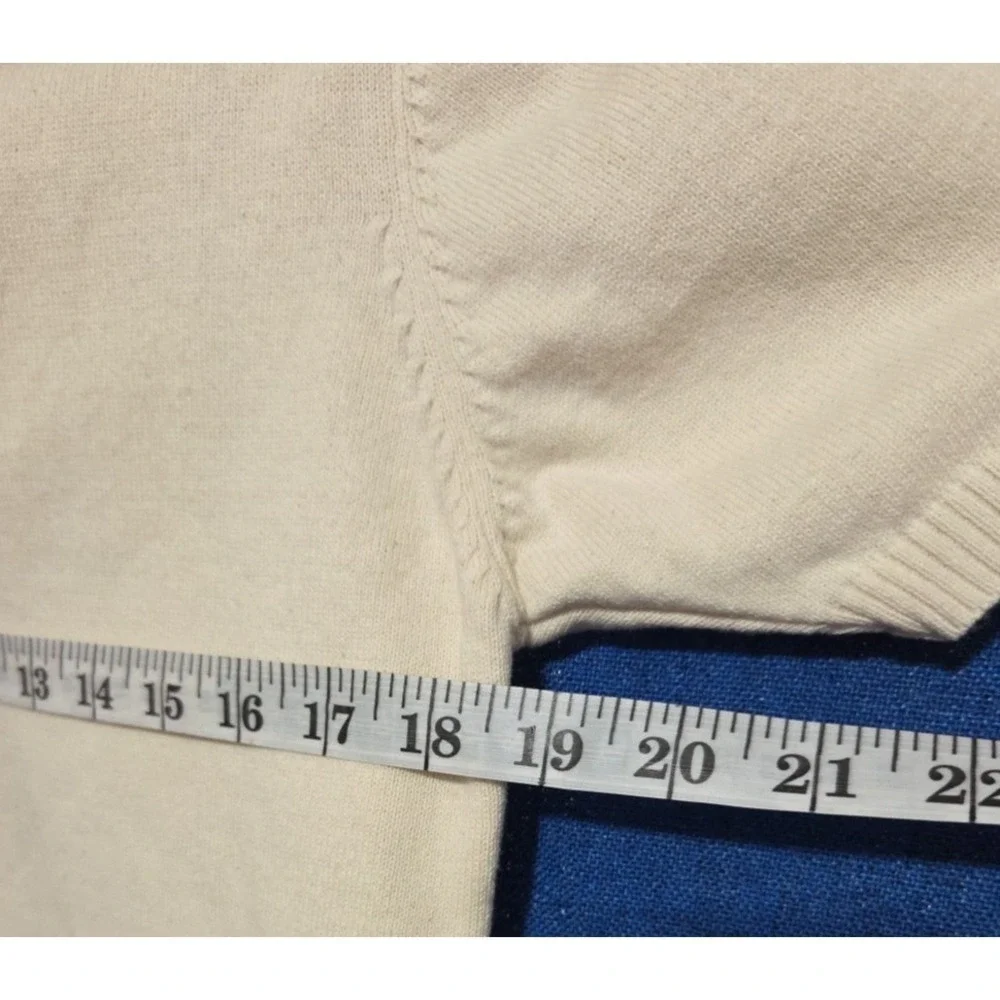 William Rast Men's Medium Knit Polo Sweater Shirt Cream Striped $98 MSRP NWT